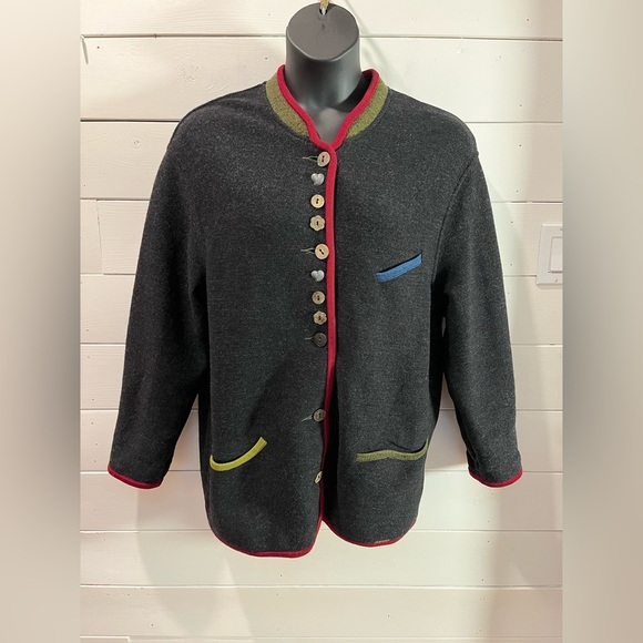 ❣️🩶 GEIGER Collection – Wool Jacket with Contrast Trim – Size 42 - Picture 9 of 14